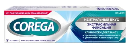 Корега Крем для фиксации зубных протезов 40 г нейтральный вкус