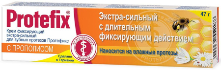 Протефикс Крем для фиксации зубных протезов экстра сильный с прополисом 47г