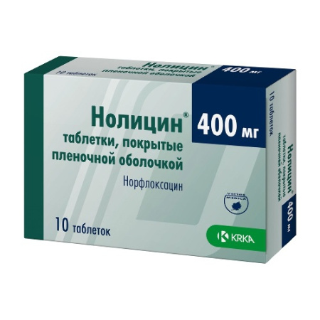 Нолицин табл. п.п.о. 400 мг № 10