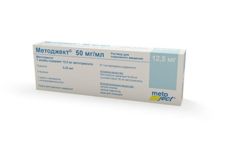 Методжект р-р для п/к введ. 50 мг/мл 12.5 мг/0.25 мл шприц