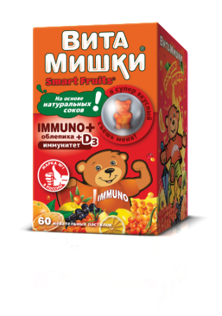 ВитаМишки Иммуно+ облепиха паст. жев. 2.5 г № 30 БАД