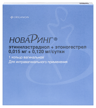 НоваРинг кольца вагинальные 0.015 мг + 0.120 мг/сутки № 1 в комп. с апплик.
