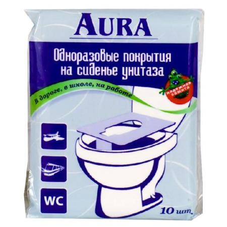 Покрытие на сиденье унитаза Аура одноразовое № 10