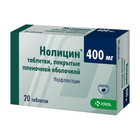 Нолицин табл. п.п.о. 400 мг № 20