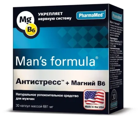 Менс формула Антистресс+ Магний В6 капс. 681 мг № 30 БАД