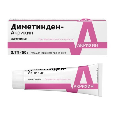 Диметинден-Акрихин гель для нар. прим. 0.1% 50 г