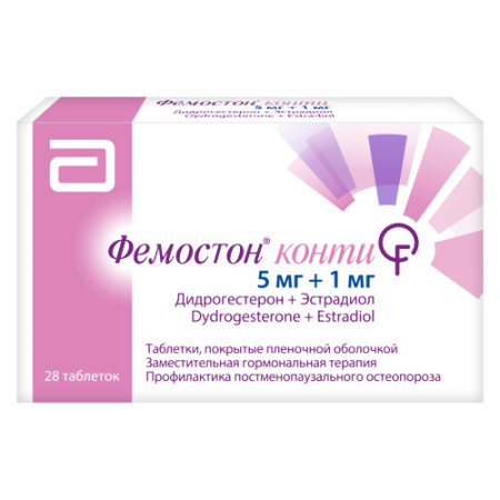 Фемостон Конти табл. п.п.о. 5 мг+1 мг № 28