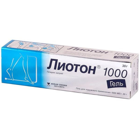 Лиотон 1000 гель для нар. прим. 1000 МЕ/г 30 г