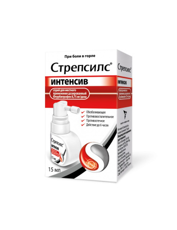 Стрепсилс Интенсив спрей для местн. прим. доз. 8.75 мг/доза 15 мл мед лимон