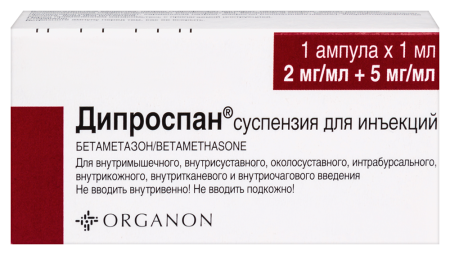 Дипроспан сусп. д/ин. 2 мг+5 мг/мл 1 мл № 1