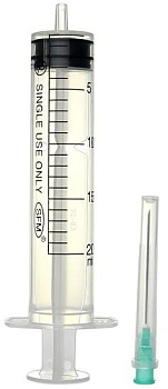 Шприц инъекционный 20 мл трехкомпонентный с иглой 21G 0.8 х 40 №1
