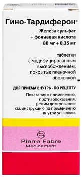 Гино-тардиферон табл. с модиф. высвоб. п.п.о. 80 мг+0.35 мг № 30