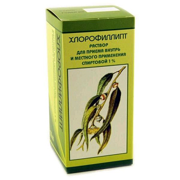 Хлорофиллипт р-р для приема внутрь и местн. прим. спирт. 1 % 50 мл